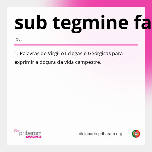 Significado de sub tegmine fagi